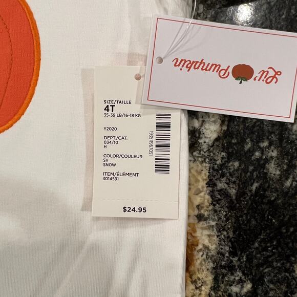 NWT Gymboree Orange & Ivory Striped Leggings & Halloween Pumpkin Top - Picture 7 of 9
